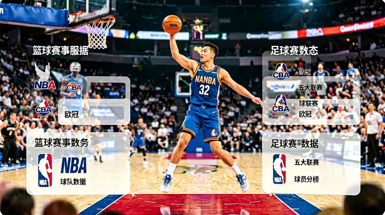 篮球赛事数据统计场景，展示NBA比赛数据面板